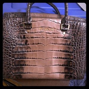 Brown snakeskin Michael Kors purse